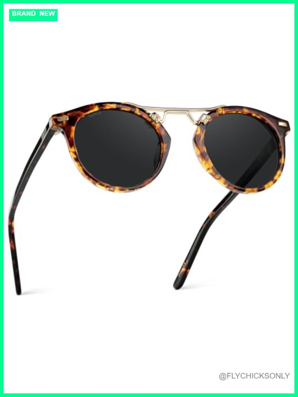 Round polarized sunglasses with UV400 protection